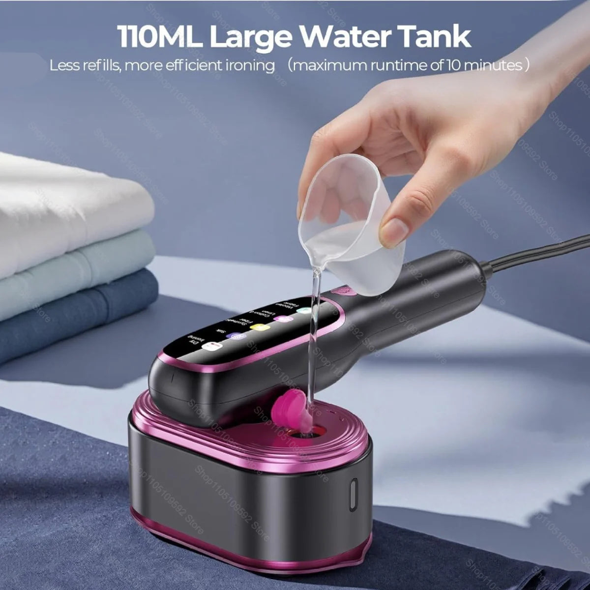 Mini Ferro a Vapor Portátil Dobrável – Passa a Ferro Vertical e Horizontal para Viagens e Casa