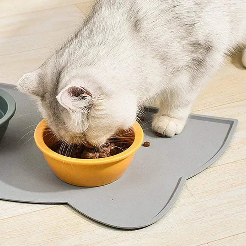 Tapete de Alimentação Especial de Silicone para Cães e Gatos, Bandeja Antiderrapante e Impermeável para Tigelas de Animais de Estimação