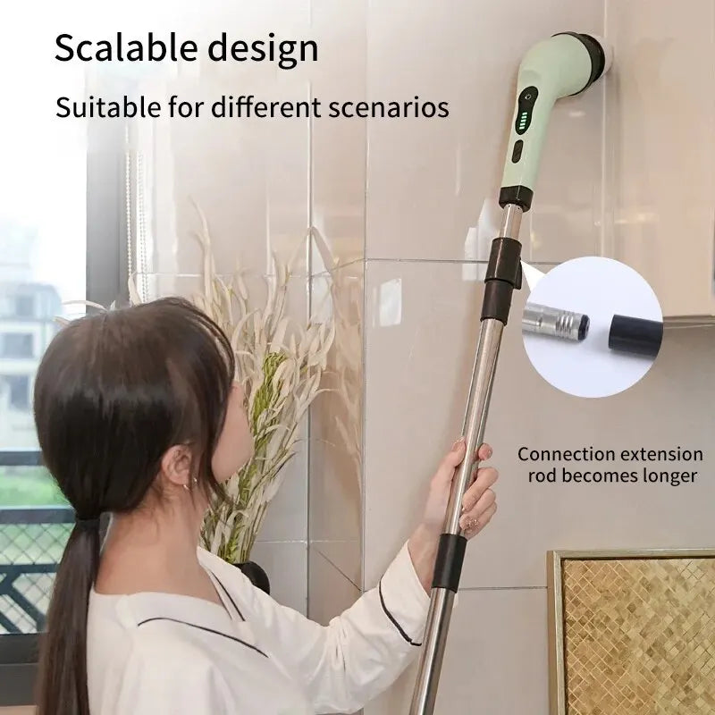 Escova de Limpeza Elétrica Sem Fios – Multifuncional para Casa, Cozinha, Casa de Banho e Carro