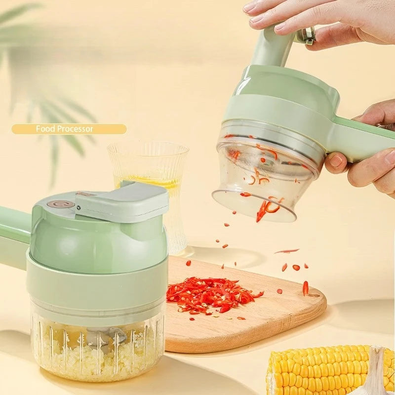 Picador Elétrico de Legumes Multifuncional – Cortador de Alho, Gengibre e Cebola para Cozinha