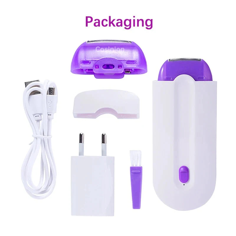 Depiladora Elétrica Recarregável USB – Suave, Rápida e Indolor