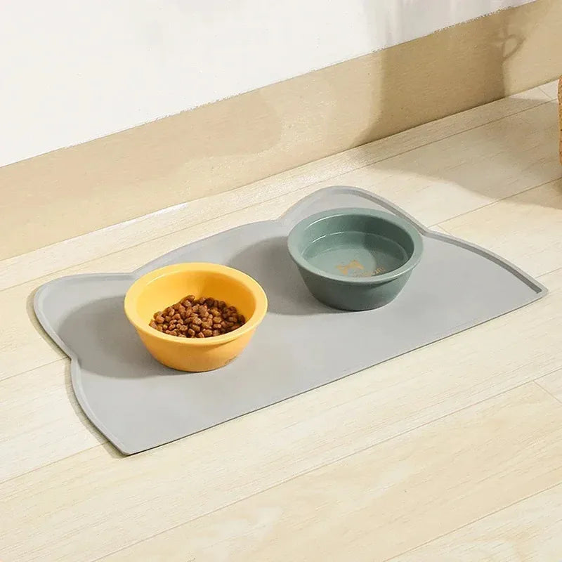 Tapete de Alimentação Especial de Silicone para Cães e Gatos, Bandeja Antiderrapante e Impermeável para Tigelas de Animais de Estimação
