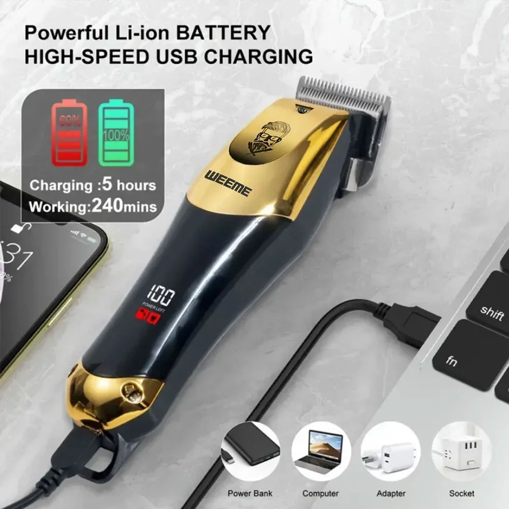 Máquina de Cortar Cabelo Recarregável USB – Corte Profissional em Casa
