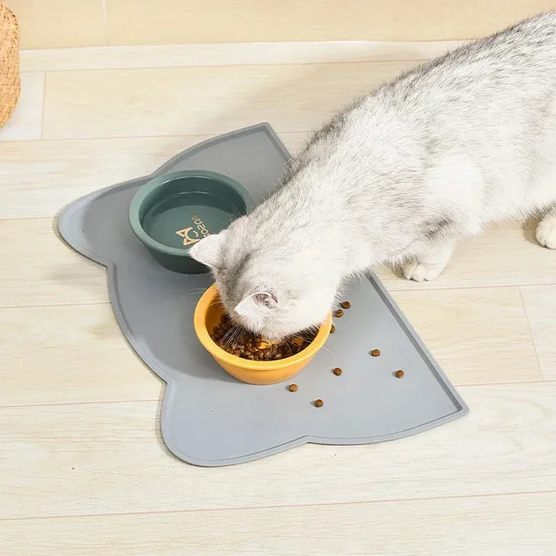 Tapete de Alimentação Especial de Silicone para Cães e Gatos, Bandeja Antiderrapante e Impermeável para Tigelas de Animais de Estimação