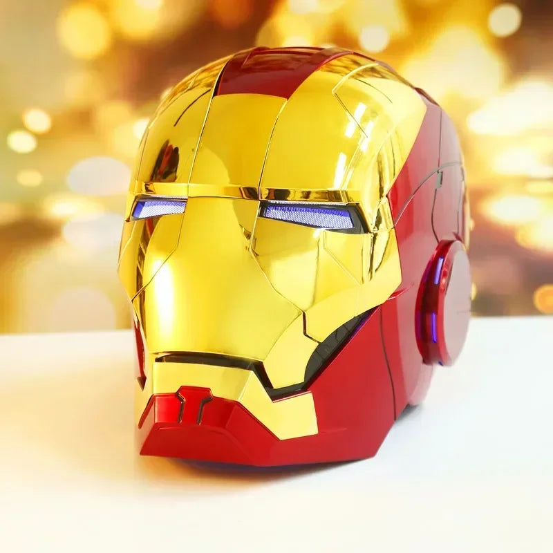 Capacete Iron Man MK5 em Escala 1:1 – Cosplay com Luzes LED e Controlo por Voz